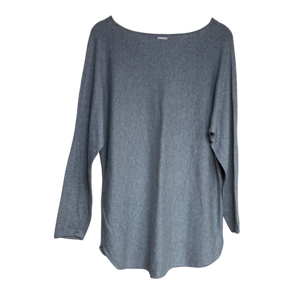 MICHAEL KORS Women's Gray Ribbed Boat Neck Long Sleeve Sweater Size XL - Picture 2 of 7